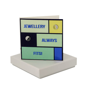 Jewellery Always Fits Card - Half Circle Earrings Coral and Mint